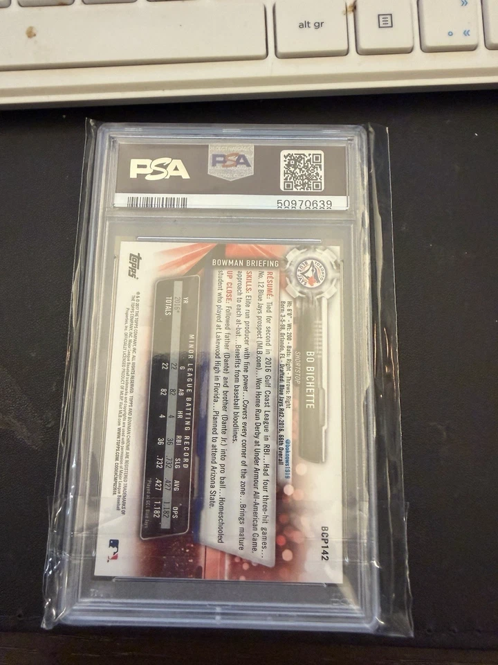 2017 Bowman Mega Box Mojo Chrome Prospects Bo Bichette #BCP142 PSA 10 Blue Jays - Image 2 of 2