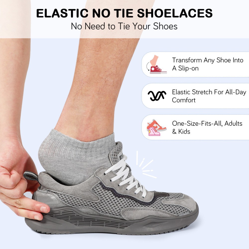 APL Set 2 paia lacci scarpe senza lacci bambino bambini bianchi per scarpe da ginnastica