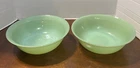 Lot of 2 Vintage Fire King Jadeite Ribbed 8" Serving Bowl.     “RM”