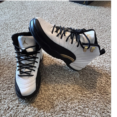 Jordan Air Jordan 12 Retro White Black Gold High Top Men's Sneaker