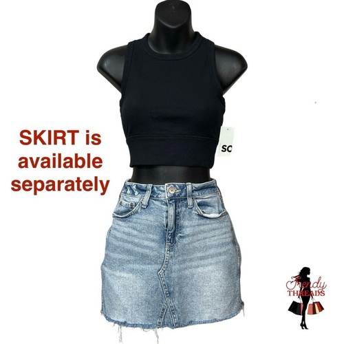 SO NEU XS Racerback Crop Top ärmellos tailliert Gothic schwarz luxuriös Waffelstrick - Bild 2 von 7