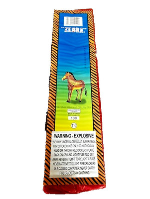 Vintage Zebra Firework Firecracker label 100's