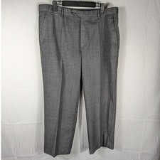 Carolina Herrera Pants 38x27 Mens Gray Wool Dress Slacks Made In Spain Flawed