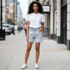 Princess Polly Denim Cut-offs Women's US Size 4 Asymmetrical Diagonal Waistband