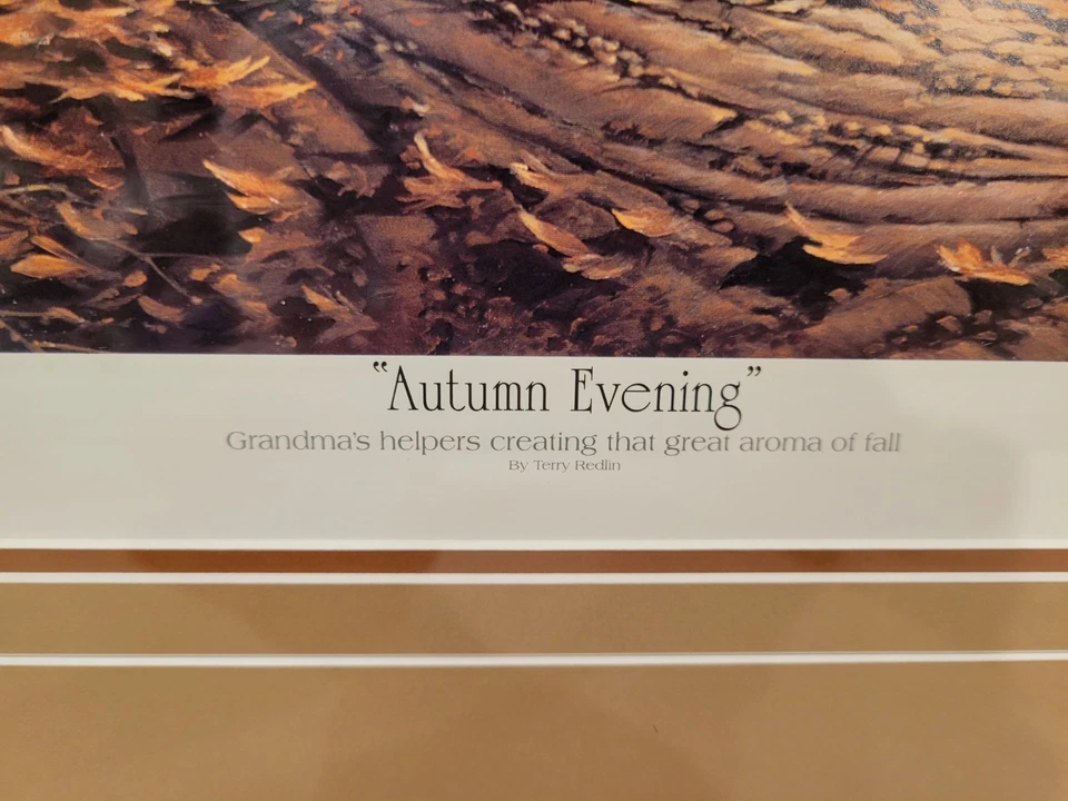 TERRY REDLIN OTOÑO NOCHE PERSONALIZADO ENMARCADO Y MATE FIRMADO CERTIFICADO DE AUTENTICIDAD 40 x 28 EDICIÓN LIMITADA Foto 2 de 4