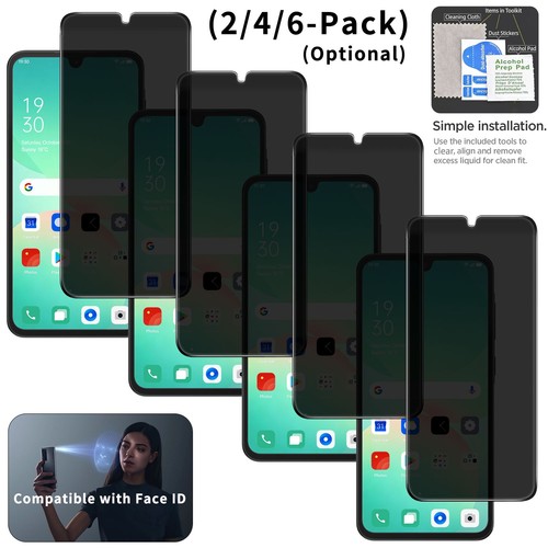 2/4/6 Pack Privacy For Samsung Galaxy A26 5G/4G Screen Protector Tempered Glass - $12.99