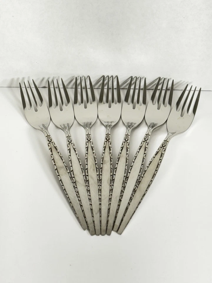 Community Oneida Venetia Forks Dinner 7 3/8”Stainless Steel Flatware Lot of 7 - Image 2 of 4