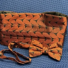 Texas Longhorns Tuxedo Cummerbund and Bowtie Bow Tie Set UT Austin Formal Silk
