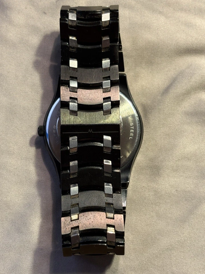 Wittnauer Montserrat Black Stainless Sapphire Watch C9671400 Needs Battery - Image 3 of 4