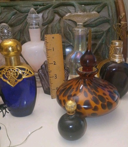14 Perfume Bottles Lot Empty Glass Vanity Collector Decor Vintage