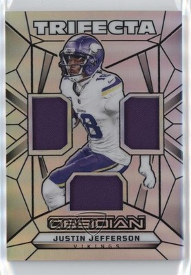 2024 Panini Obsidian Trifecta Swatches Silver /99 Justin Jefferson #TS-JJN 1ea7