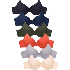 Mamia Women's Basic Plain Bras, Pack of 6 (4467P5, 36A)