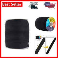 Colorfast Black Bias Tape - 1-Inch Double Fold for Crafts & Quilting