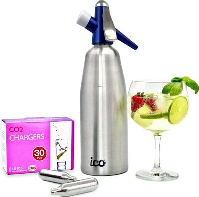 #ad Soda Siphon Sparkling Water Maker and 30Pcs 8G CO2 Cartridges for Soda Maker $111.99