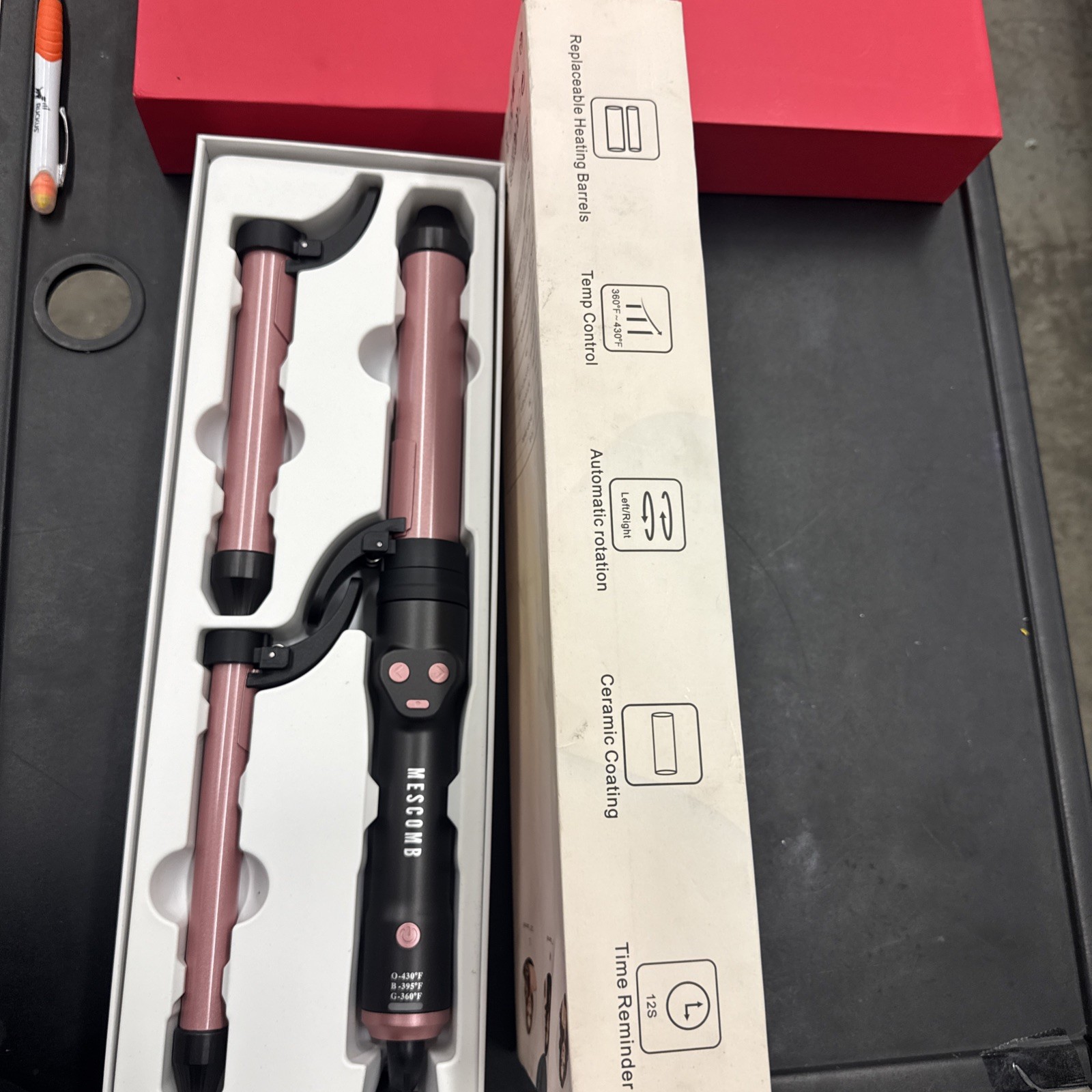 Mescomb 3 in 1 Automatic Curling Iron  3 Different Sizes Of Barrels