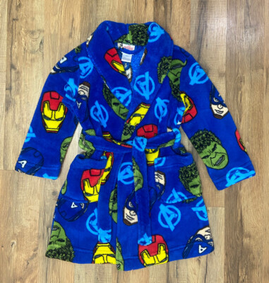 Peignoir de bain peluche bleu Marvel Avengers enfant en bas âge