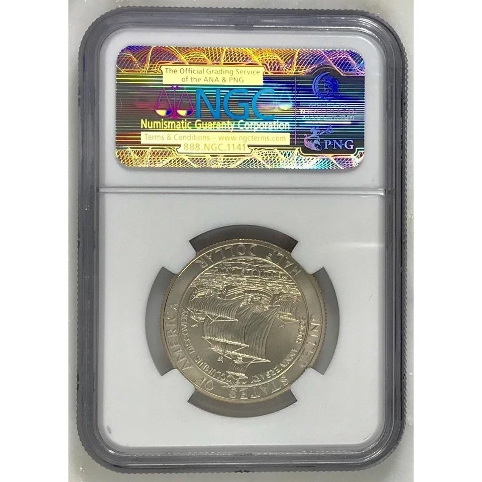 1992 D Columbus Half Dollar NGC MS70 800782 - Image 4 of 4