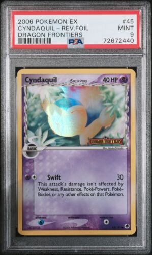 2006 Pokemon EX Dragon Frontiers Cyndaquil Reverse Holo #45 PSA 9 MINT