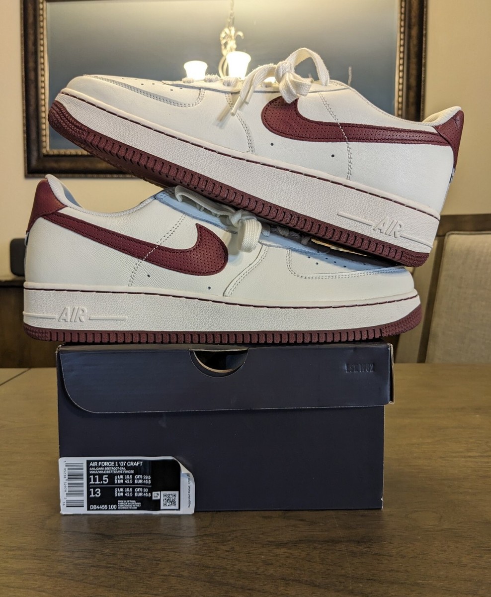 AIR FORCE 1 '07 CRAFT BEETROOT SAIL MENS 11.5 DB4455 100 AIR FORCE 1 '07 CRAFT BEETROOT SAIL MENS 11.5 DB4455 100
