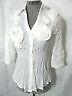 Nwt MOON RIVER Roses V neck Top women SML Blue White Smocked blouse Chic Dressy