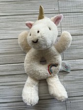 SPARK CREATE IMAGINE Plush Unicorn Rattle Ring Lovey Toy Rainbow