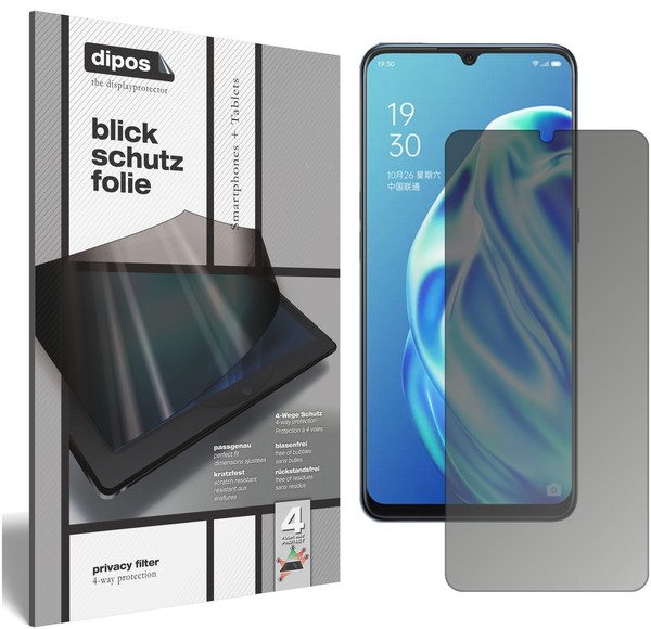 Oppo F15 Blickschutzfolie Matt Schutzfolie Folie Display Schutz Dipos-image
