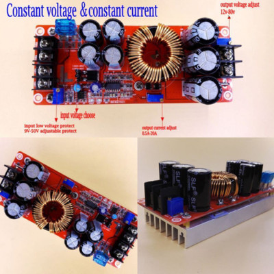 1200W 20A DC Konverter Boost Step-up Stromversorgungsmodul 8-60V 12-83V -40 +85