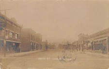 Chelsea Iowa~Main Street~General Store~Furniture~Palace Restaurant~1908 RPPC