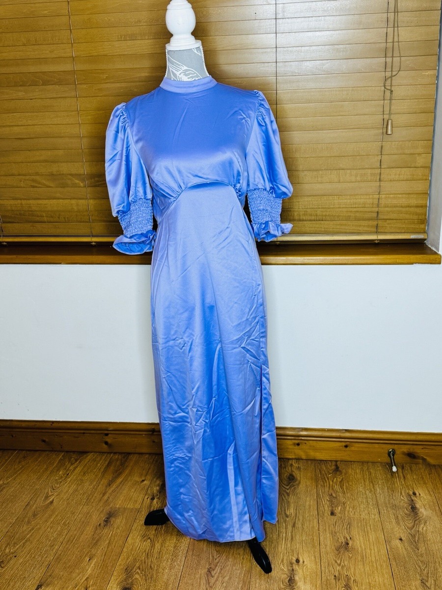 River Island Tall purple retro wedding guest slit midi Dress Size