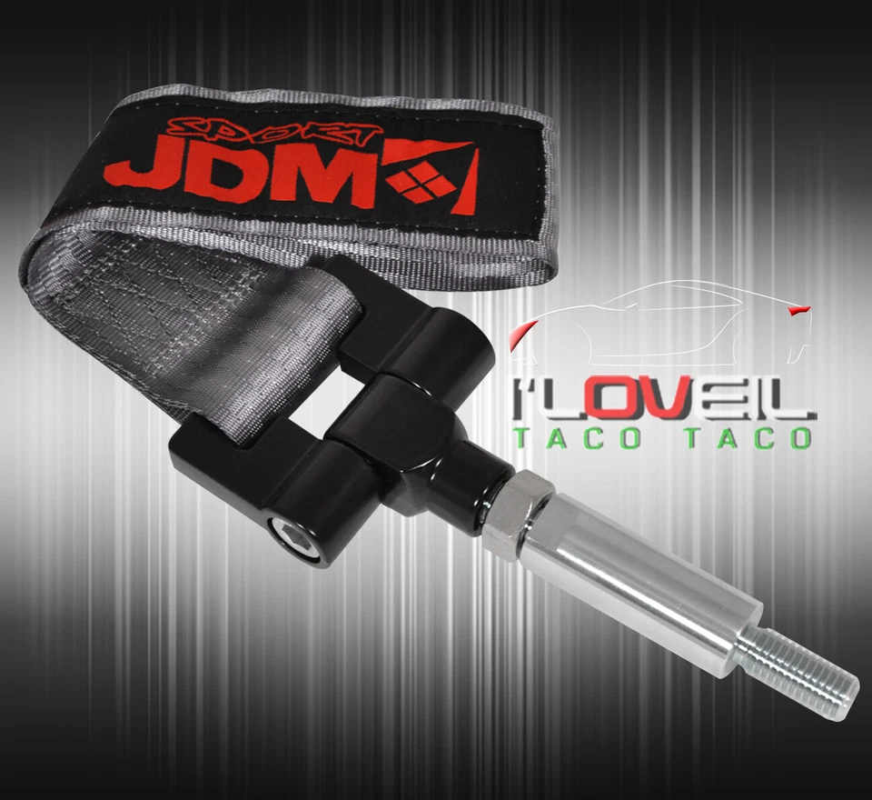 (Jdm Sport)For Infiniti G37 Heavy Duty Nylon Tow Hook Strap Adapter Kit Silver - Image 2 of 3