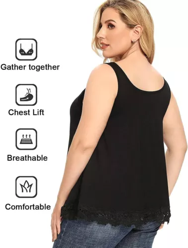 Integrierter BH Damen Trägershirt Tank Tops lässig lockere Passform Bluse Top Umstandsmode Tank Top - Bild 8 von 54