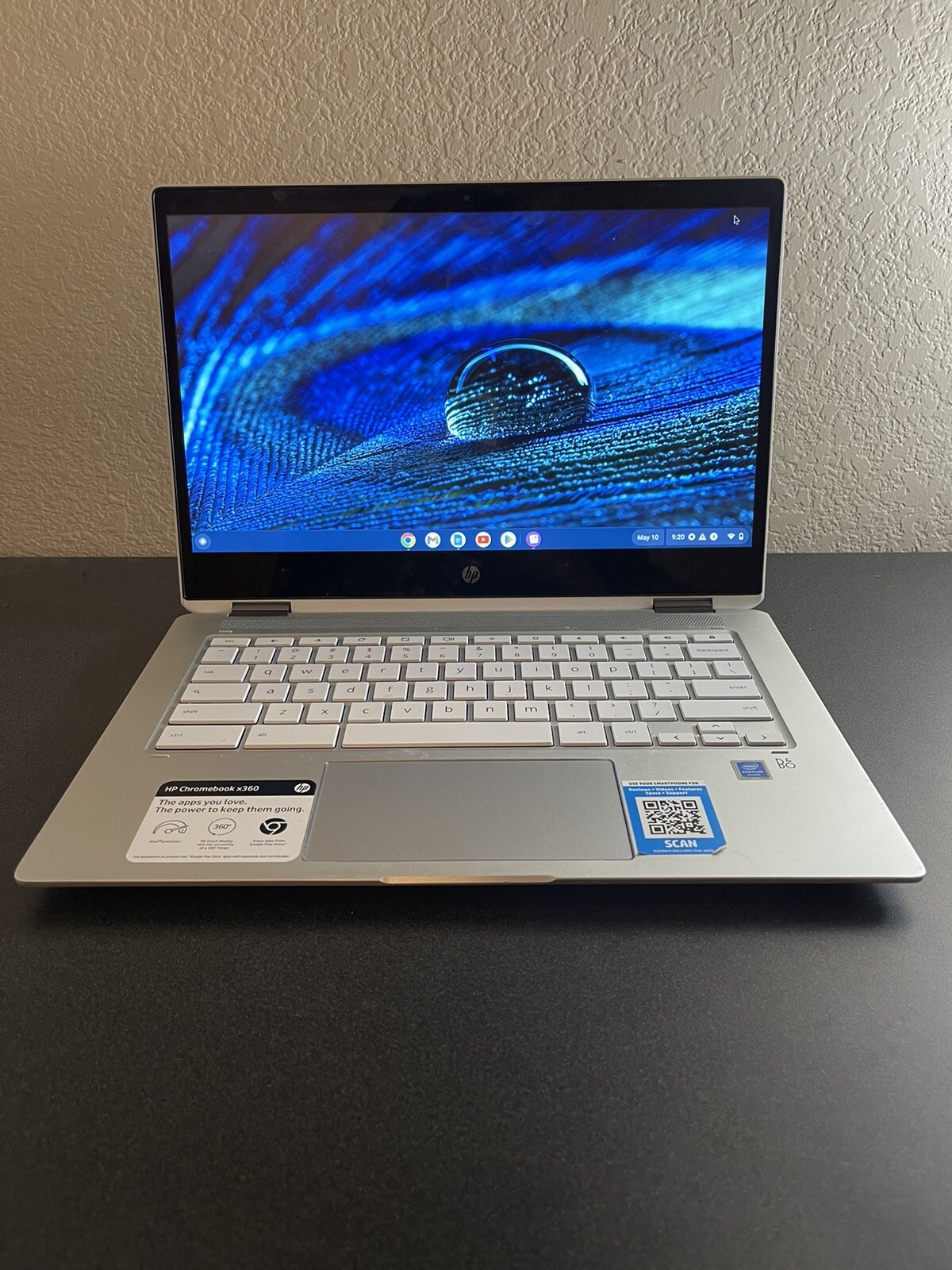 HP Chromebook x360 14-inch 32GB Intel Celeron 4GB RAM Ceramic White Laptop 7NV95UA-image