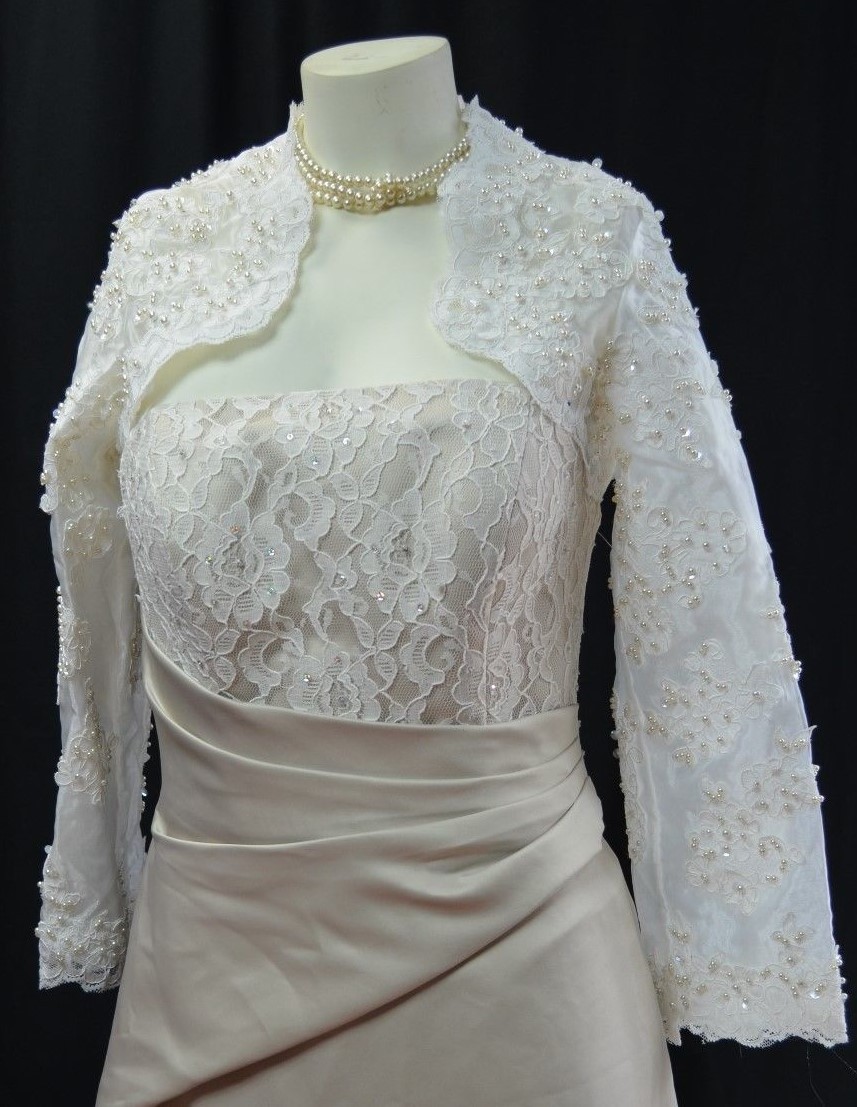 Luxury Beaded Lace Bridal Bolero Jacket Wrap Shawl Sequins open Petite S XS  NEW | eBay