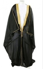 HIGH QUALITY  Black BISHT CLOAK Coat ARAB THOBE SAUDI QATAR MEN ROBE           