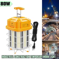 Portable LED Temporary Work Light 80W Construction High Bay Hanging Lamp 12000Lm