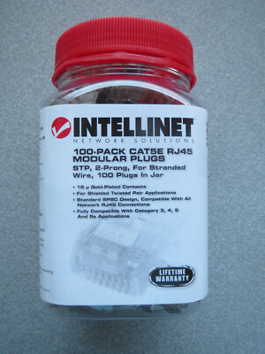 Intellinet 100er-Pack Cat5E RJ45-Modularstecker