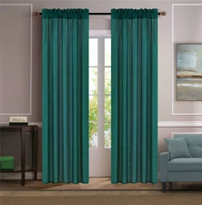 Set Window Curtain Faux Silk Rod Pocket Semisheer Mix & Match Solid Color MR2