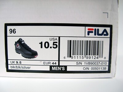 Fila 96 Grant Hill 2 Black Reflective Shoes Men's 10.5 stackhouse