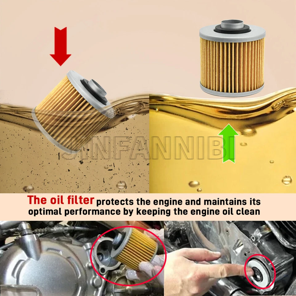 Комплект из 5 масляных фильтров для Yamaha V Star 650 XVS650 Custom Classic Silverado 1998-2016 - Изображение 4 из 4