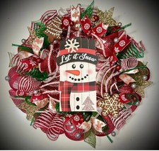 XL Christmas wreath 22 inch peppermint gingerbread mesh Christmas wreath