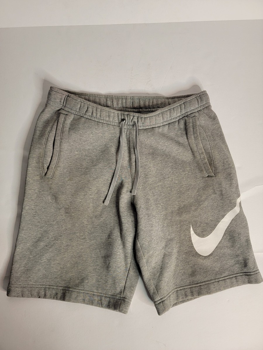 Nike NSW Club Shorts Mens Medium Graphic Gray Sweatshorts 843520