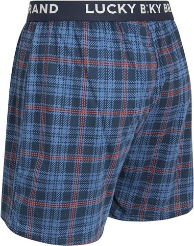 Lucky Brand Knit Boxer Shorts Cotton Assorted Blue Print Color Underwear 4 Pack - Picture 7 of 9