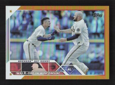 Brewers Get Rowdy 2023 Topps Gold Foil Milwaukee Brewers #457