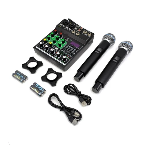4-Kanal Audio Mixer Stereo Build Wireless Bluetooth Mikrofon Studio Sound Mixer - Bild 12 von 17