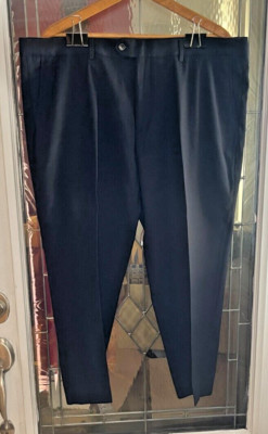 Mazari Mens Size 42x29 Navy Blue Flat Front Dress Pants
