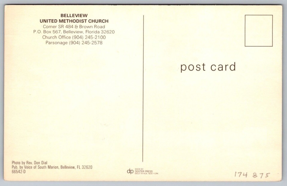 Florida Belleview United Methodist Church Chapel Street View Cross VTG