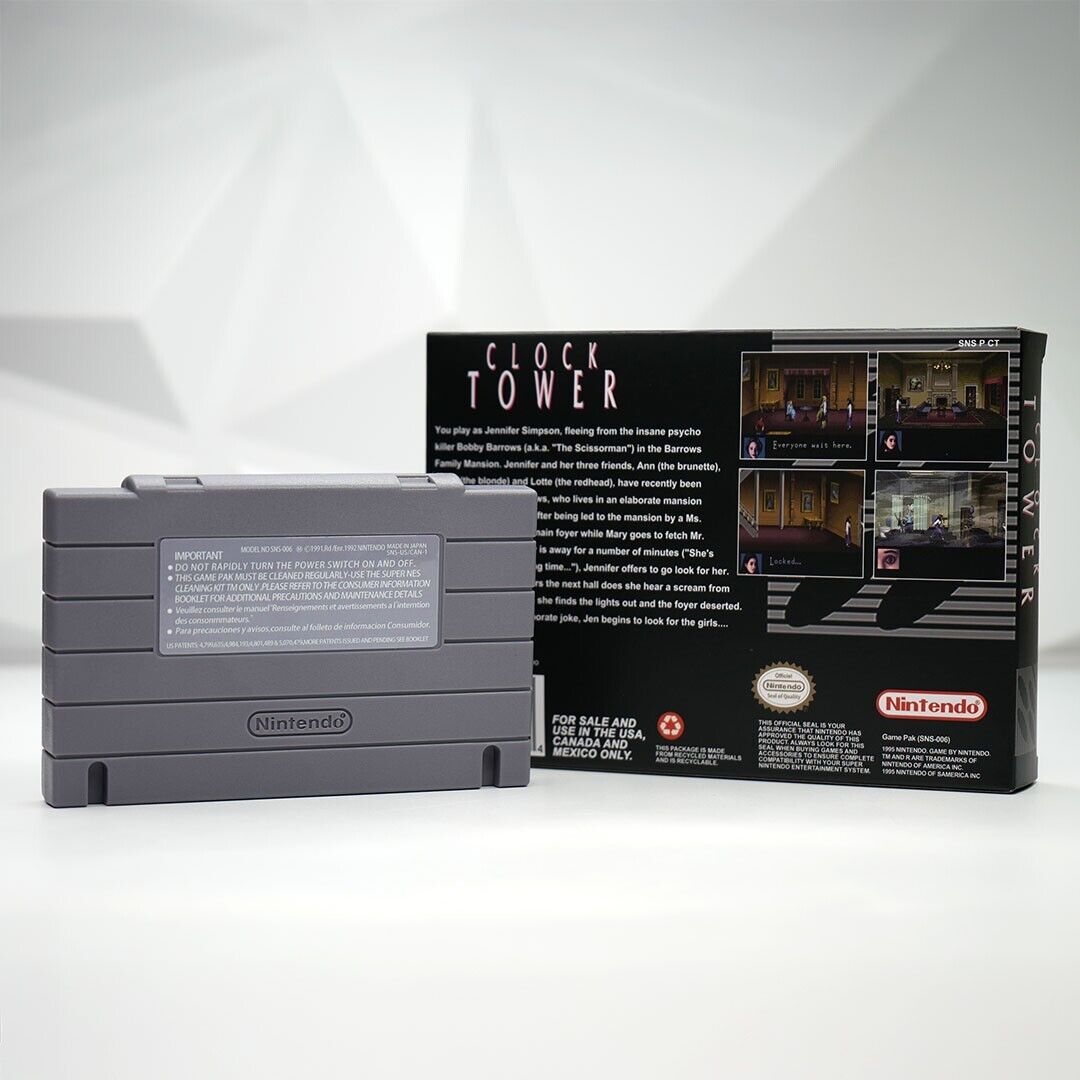 Clock Tower SNES Super Nintendo English Translation Rare Clock Tower SNES Super Nintendo English Translation Rare