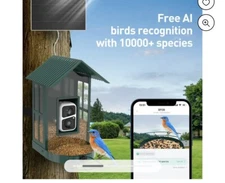 Soliom smart bird feeder BF08 AI identify species solar wifi camera NEW