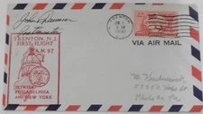 Trenton New Jersey to Pittsburgh PA AMF June 1 1951 first flight airmail
