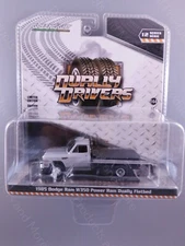 Greenlight 1985 Dodge Ram W350 Dually Flatbed Truck - Silver 1:64 Scale